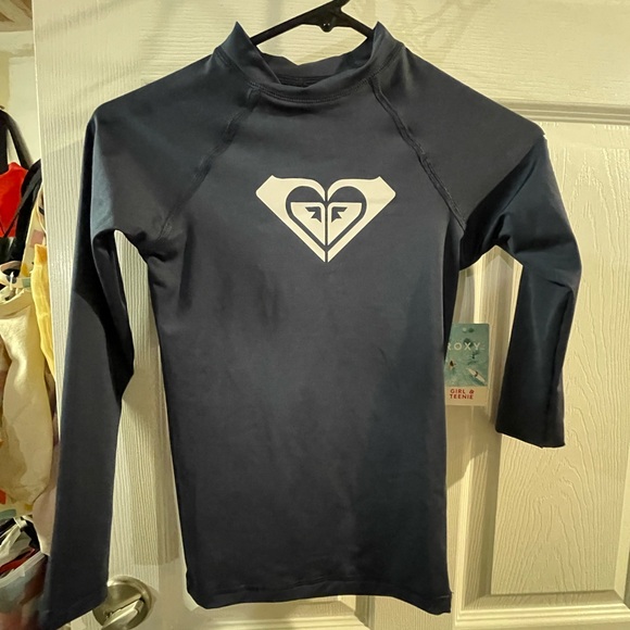 Roxy Kids Navy Blue Rash Guard - Picture 1 of 3
